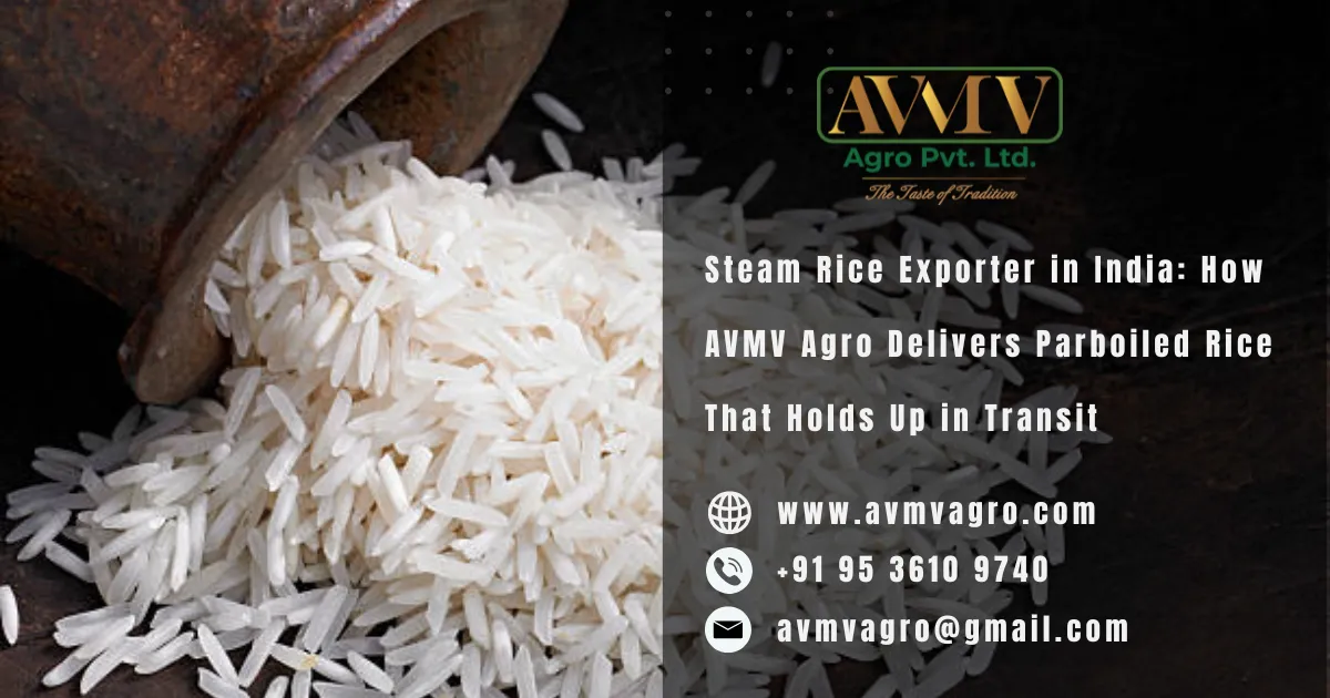 Steam Rice Exporter in India: How AVMV Agro Delivers Parboiled Rice That Holds Up in Transit